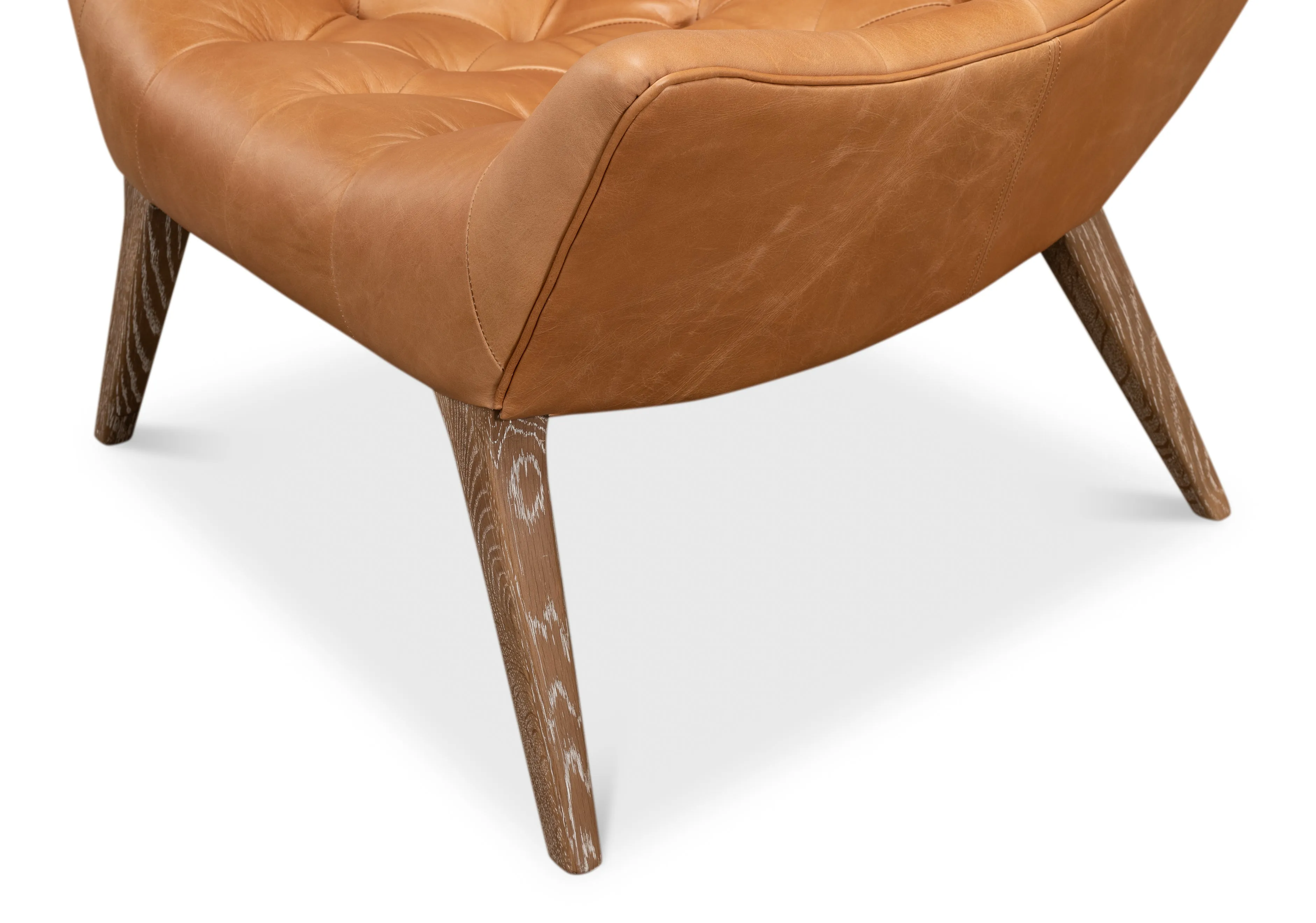 Sarreid - Lola Leather Chair - Brown - Traditional