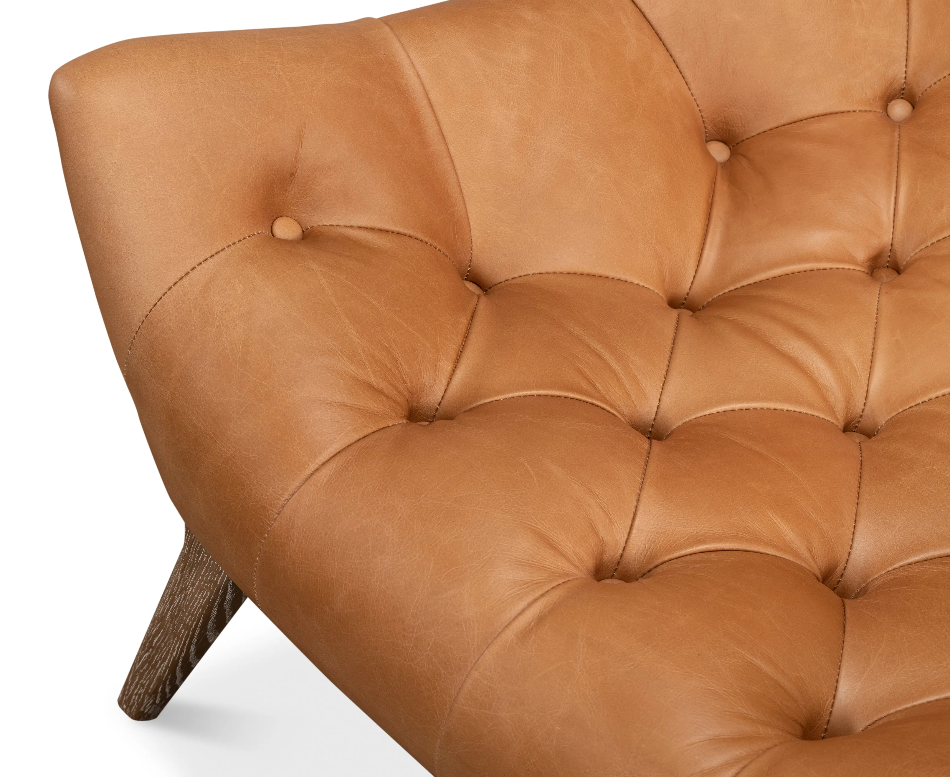 Sarreid - Lola Leather Chair - Brown - Traditional