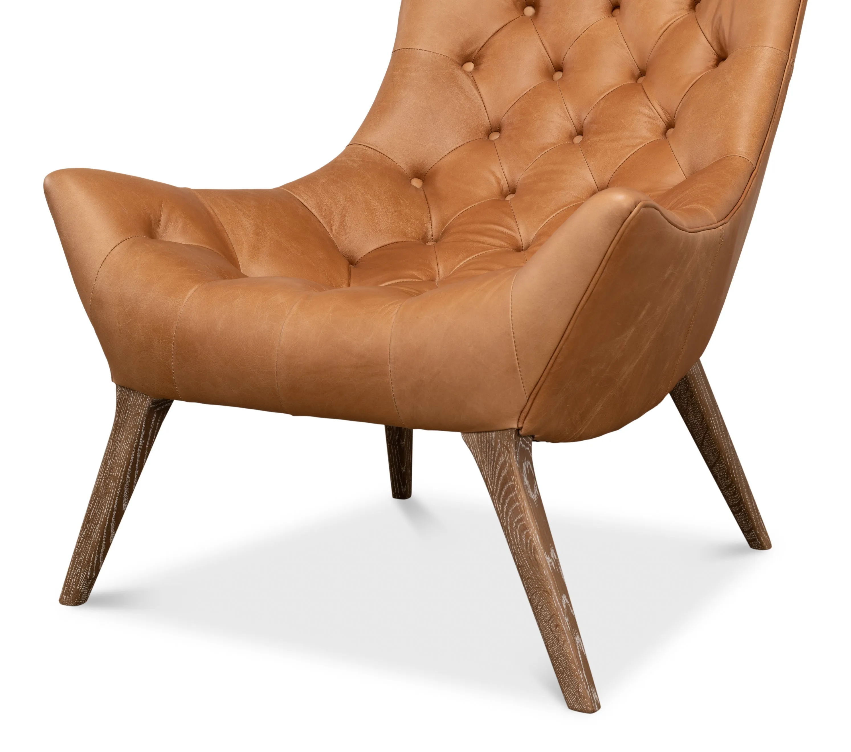 Sarreid - Lola Leather Chair - Brown - Traditional