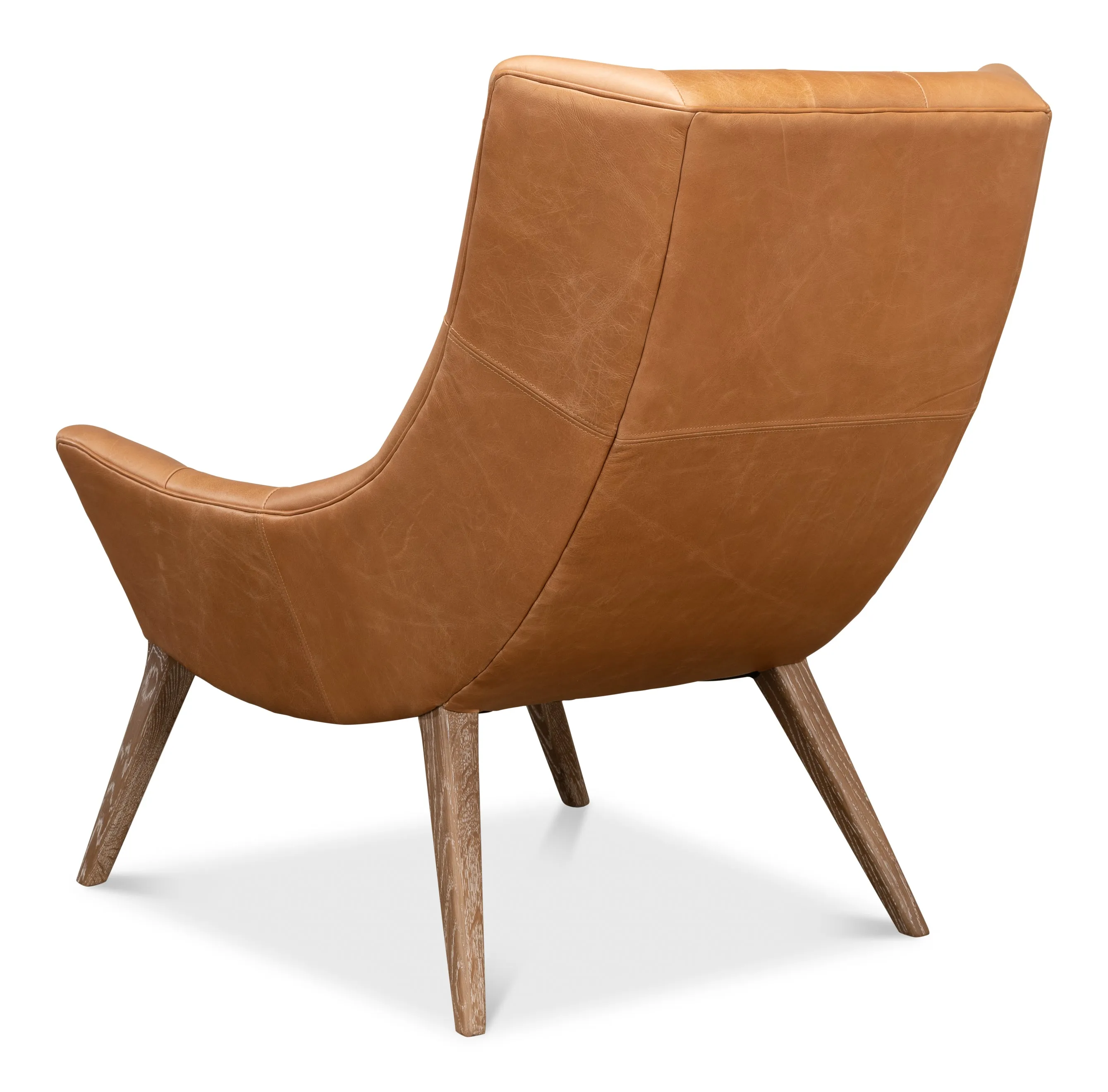 Sarreid - Lola Leather Chair - Brown - Traditional