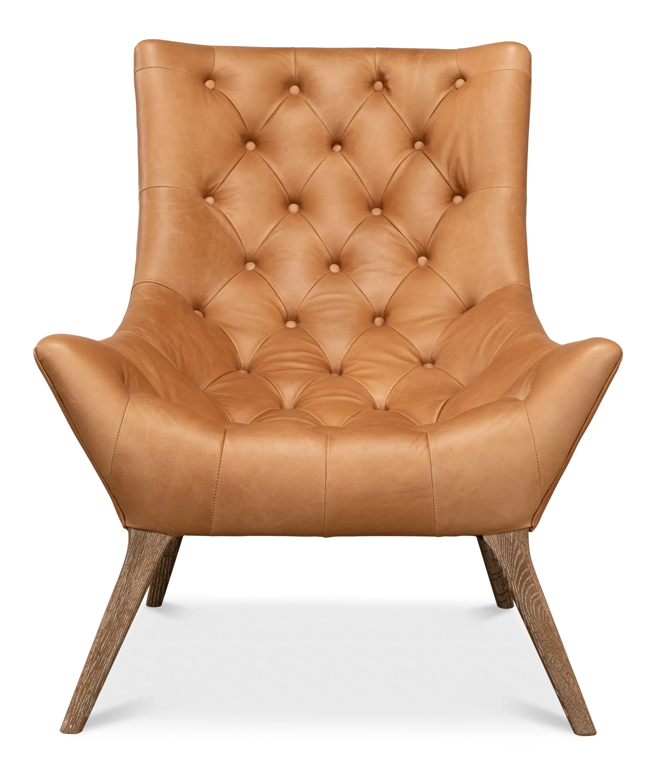 Sarreid - Lola Leather Chair - Brown - Traditional