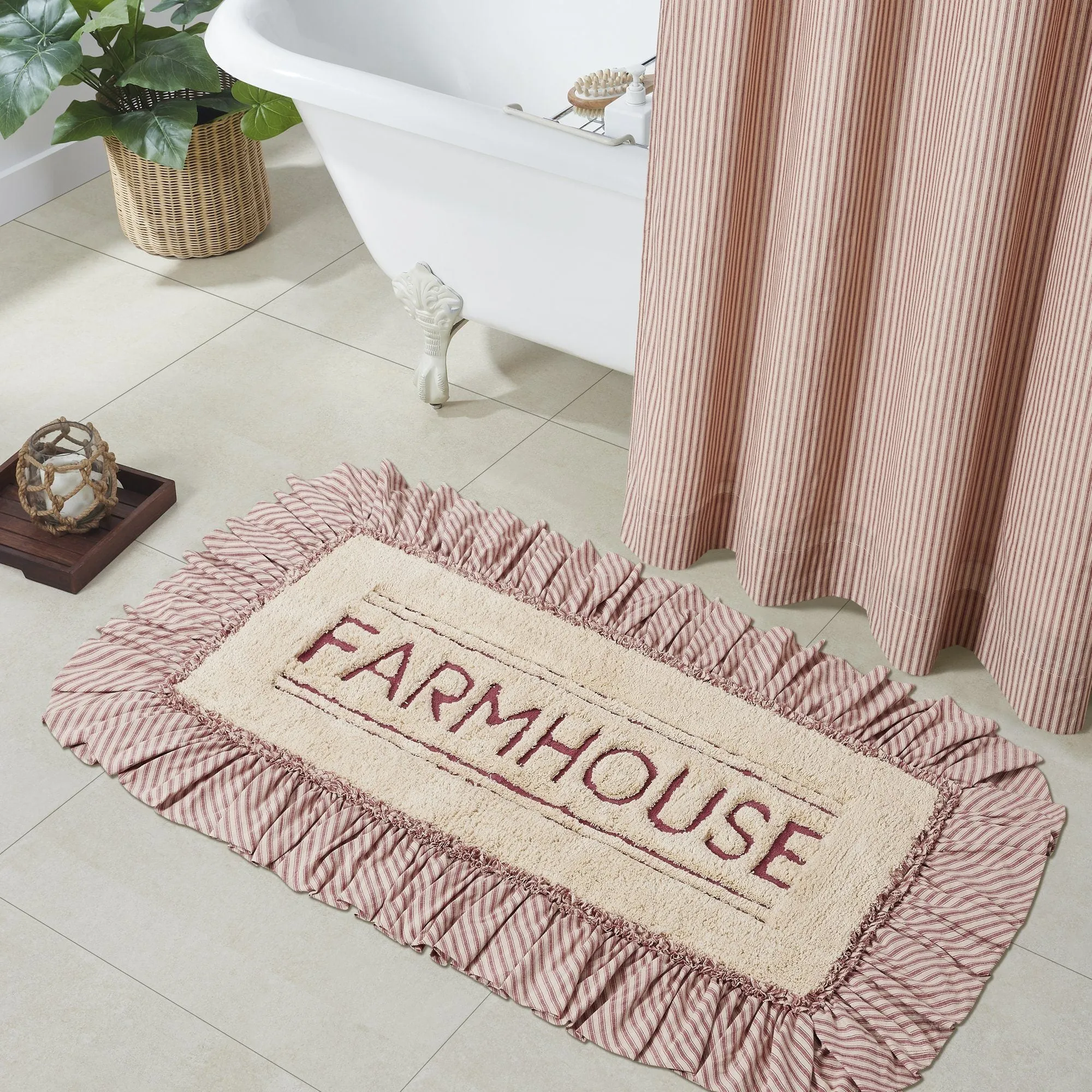 Sawyer Mill Red Farmhouse Bathmat 27x48"