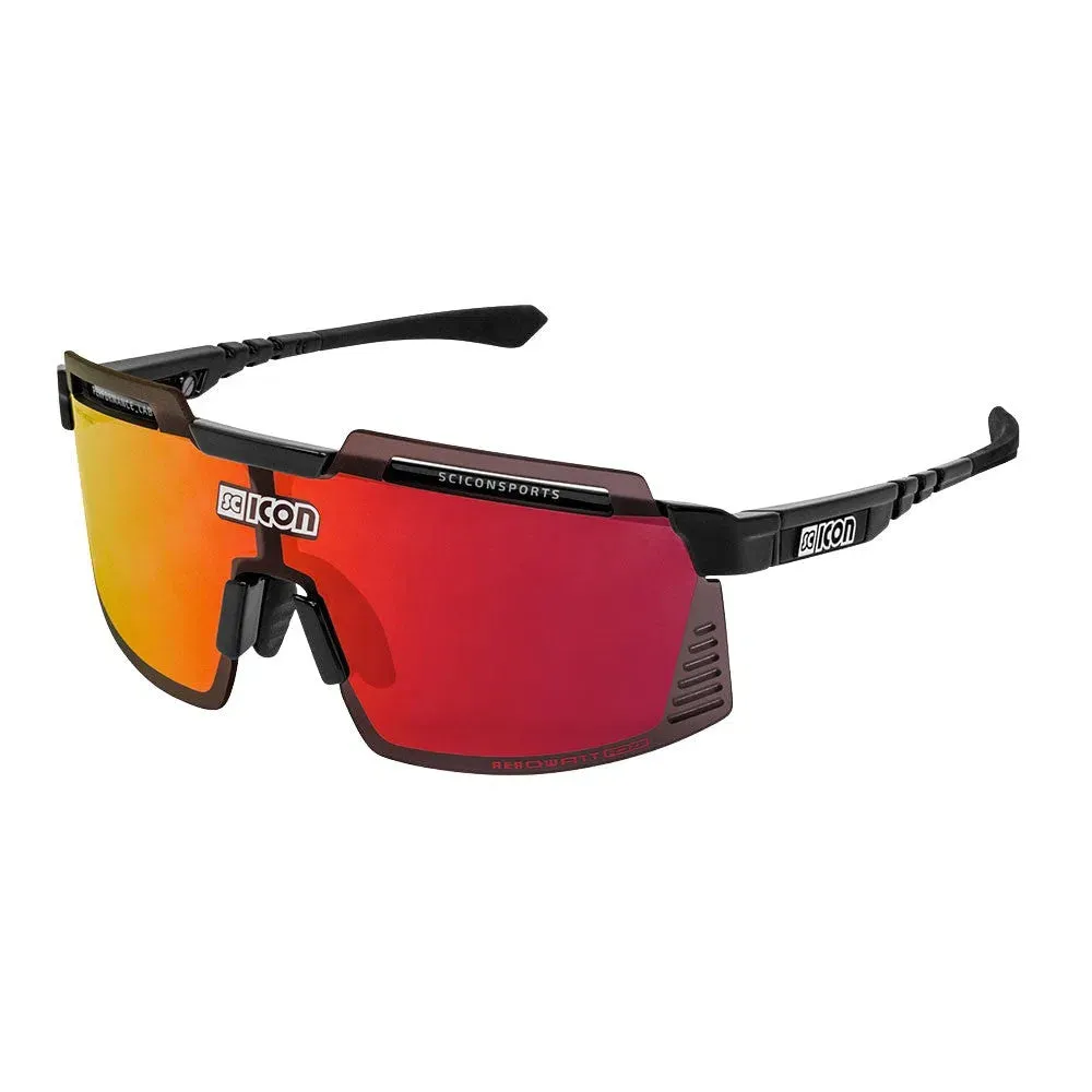 SCICON AEROWATT FOZA BLACK GLOSS Sunglasses - MULTIMIRROR RED LENSES