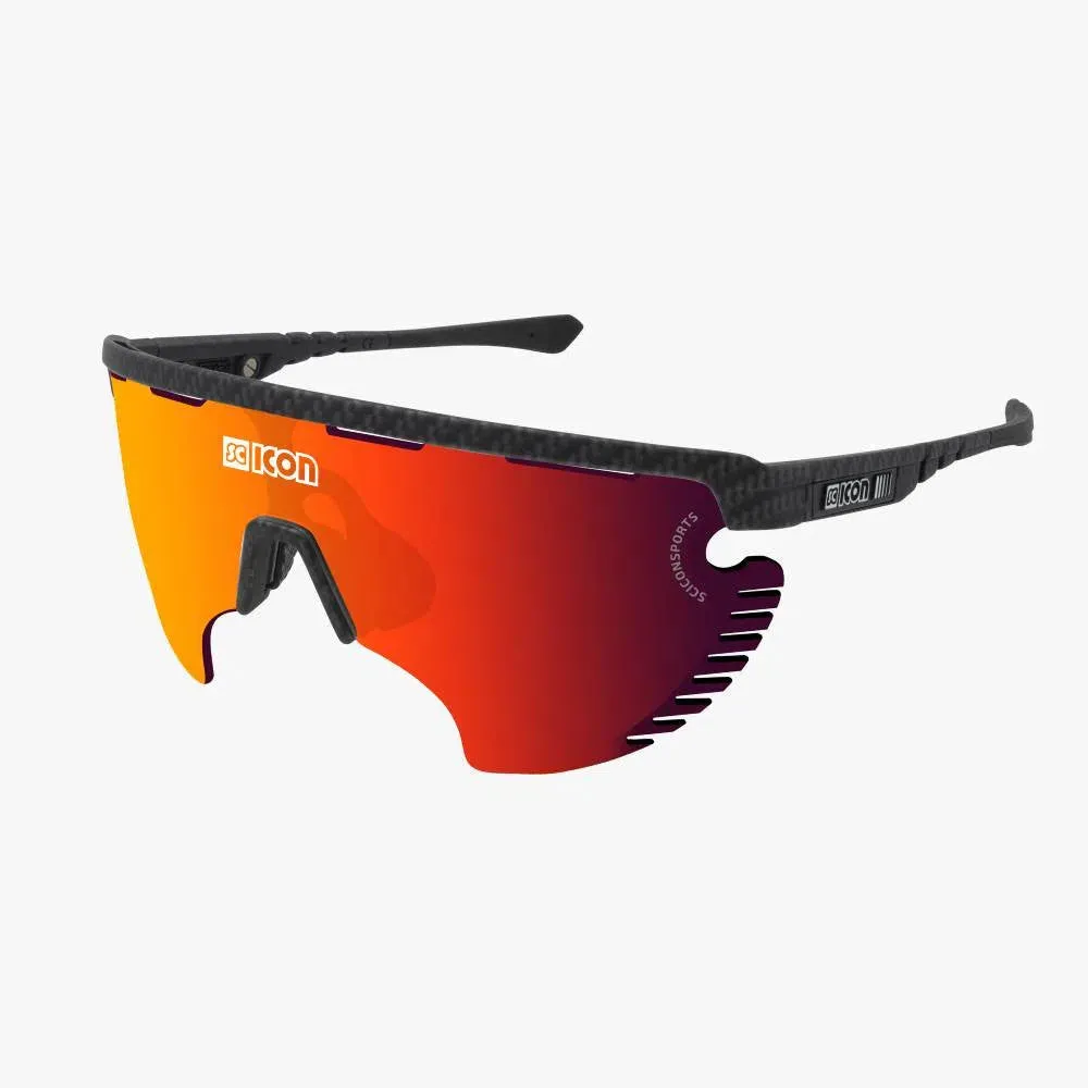 SCICON AEROWING CARBON LAMON MATT Sunglasses - MULTIMIRROR RED LENSES