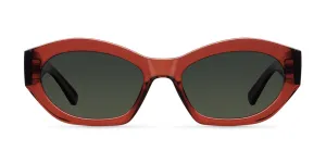 Siti Sunglasses Maroon Red/Olive Green