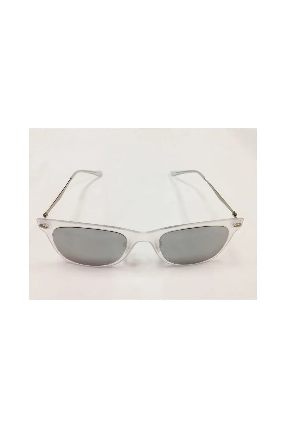 Square double tinted light frame sunglasses