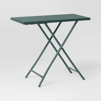 Steel Rectangle Multi-tier Outdoor Folding Accent Table Green - Room Essentials