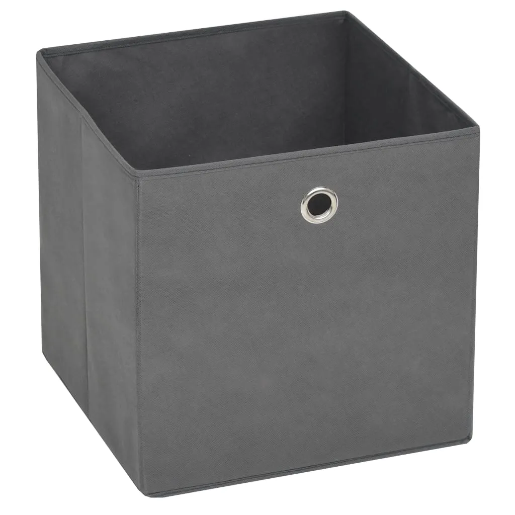 Storage Boxes 10 pcs Non-woven Fabric 28x28x28 cm Grey