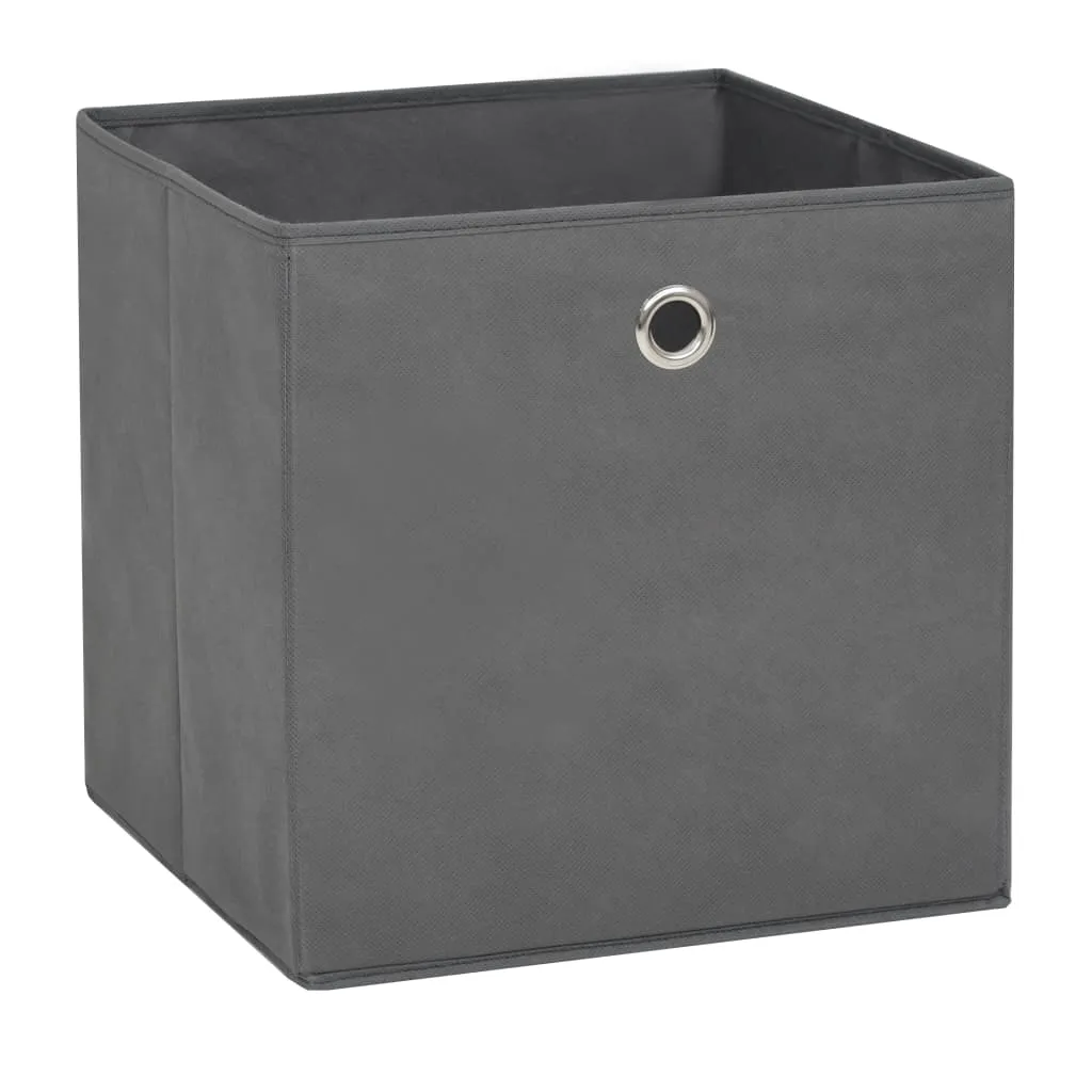 Storage Boxes 10 pcs Non-woven Fabric 28x28x28 cm Grey