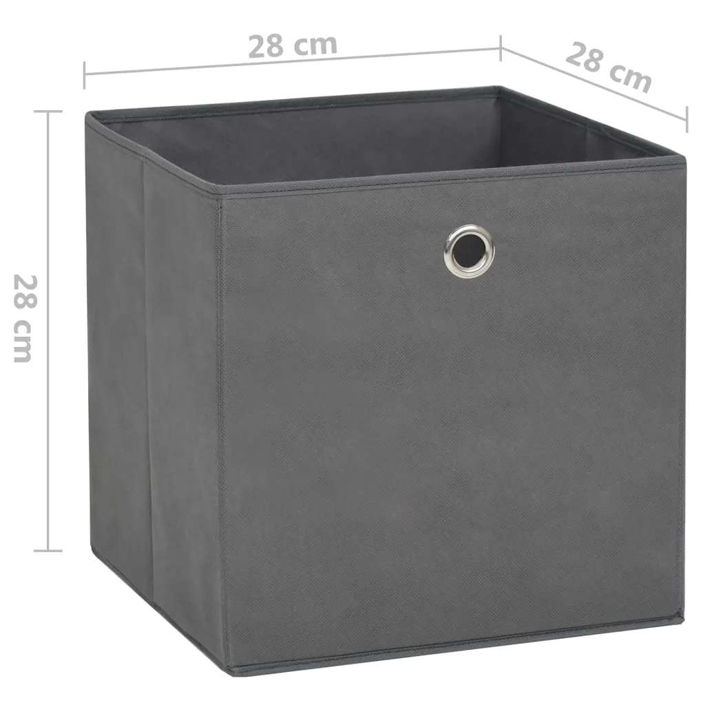 Storage Boxes 10 pcs Non-woven Fabric 28x28x28 cm Grey