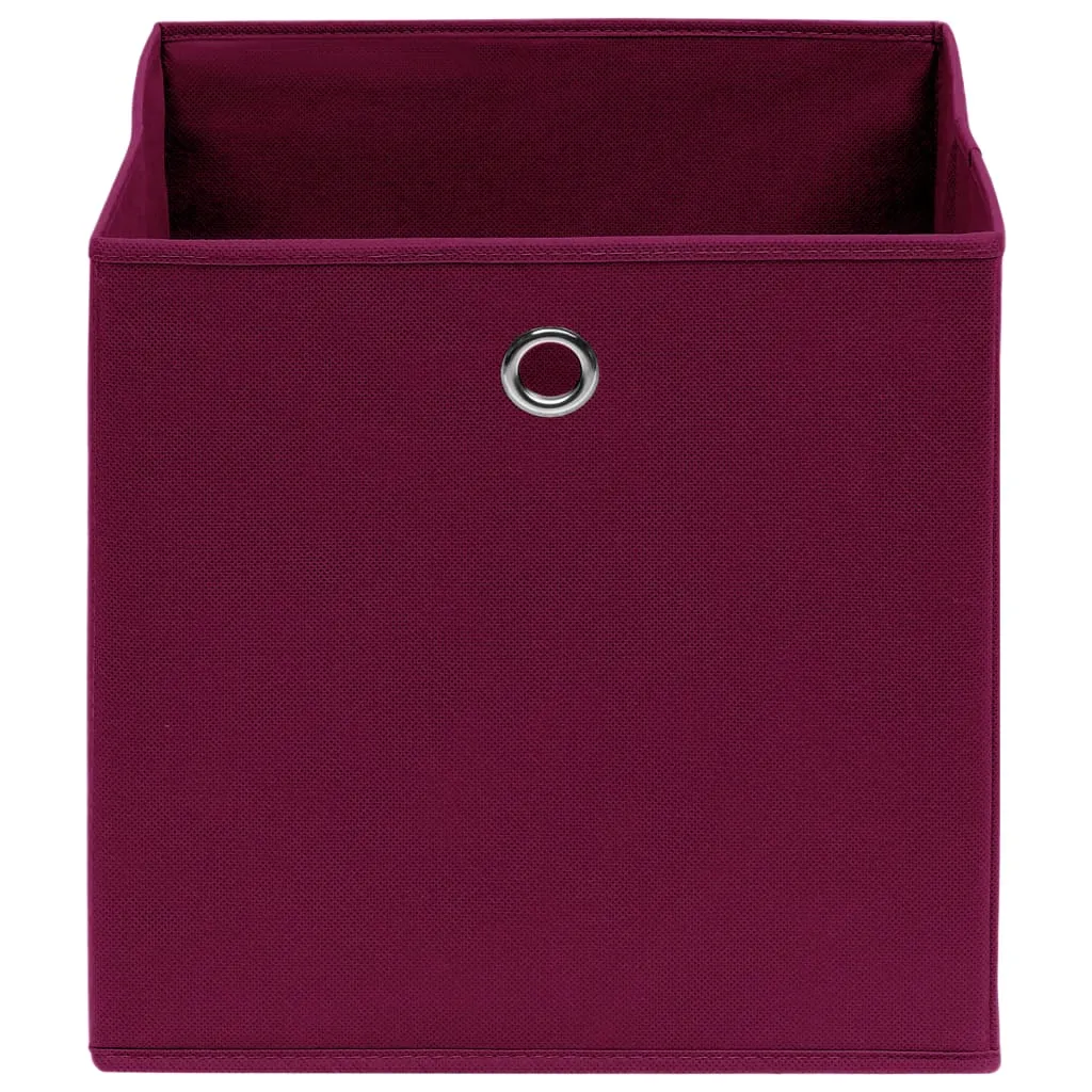 Storage Boxes 4 pcs Non-woven Fabric 28x28x28 cm Dark Red