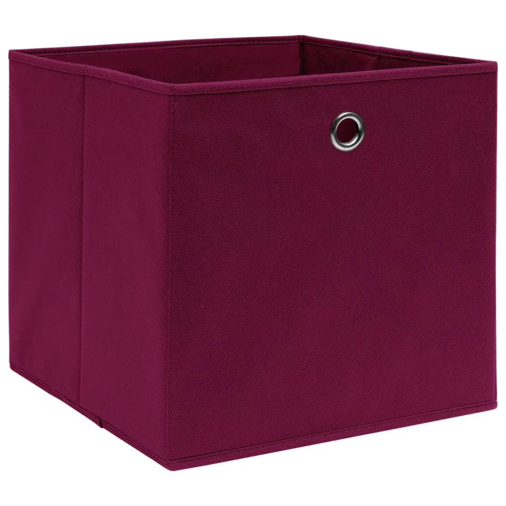 Storage Boxes 4 pcs Non-woven Fabric 28x28x28 cm Dark Red