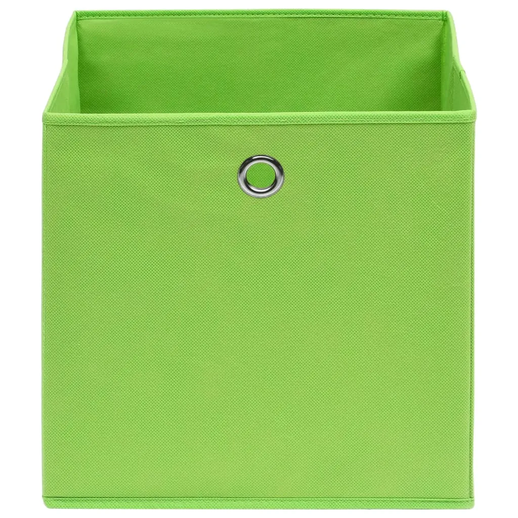 Storage Boxes 4 pcs Non-woven Fabric 28x28x28 cm Green