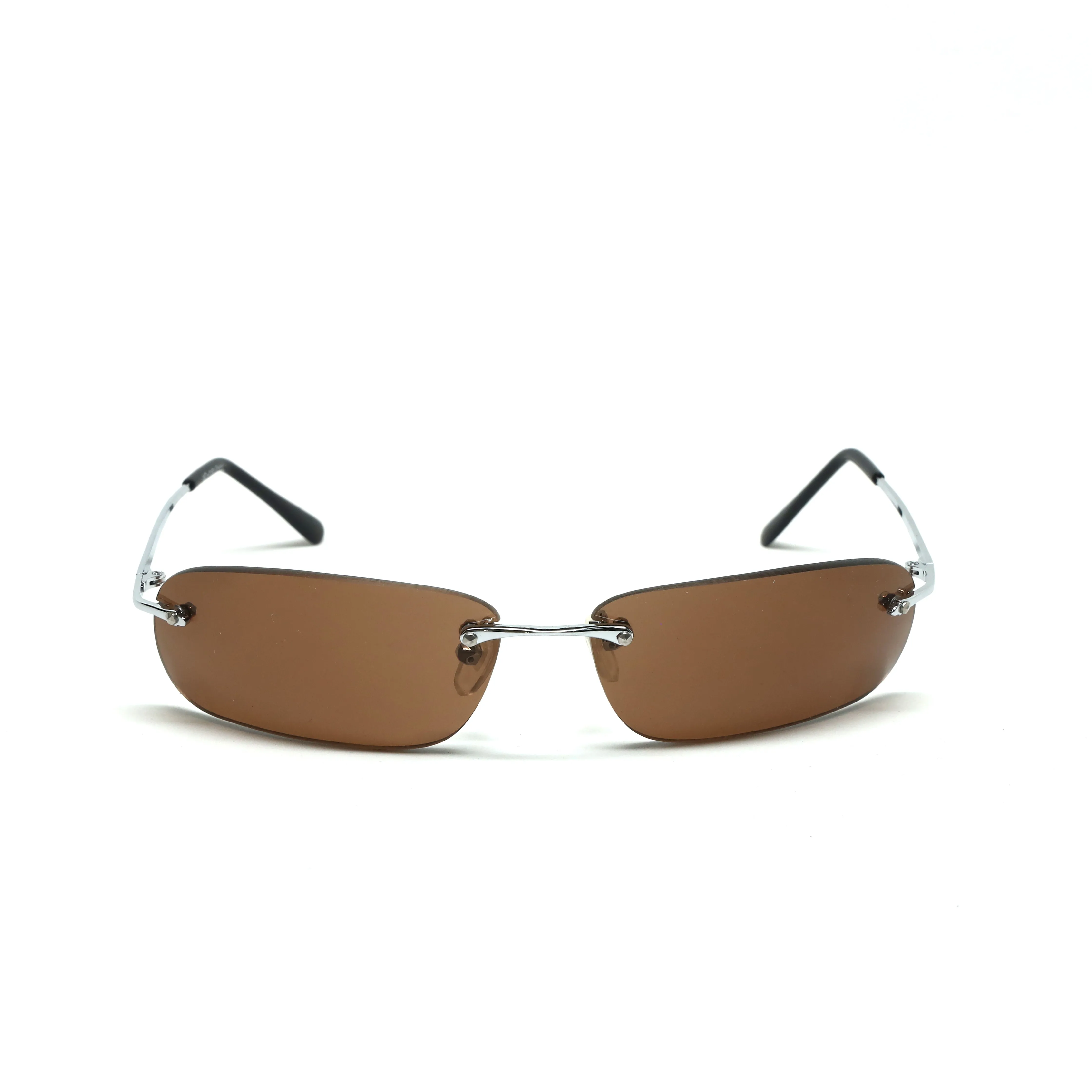 //Style 193// Vintage Late 90s Frameless Design Sunglasses - Brown