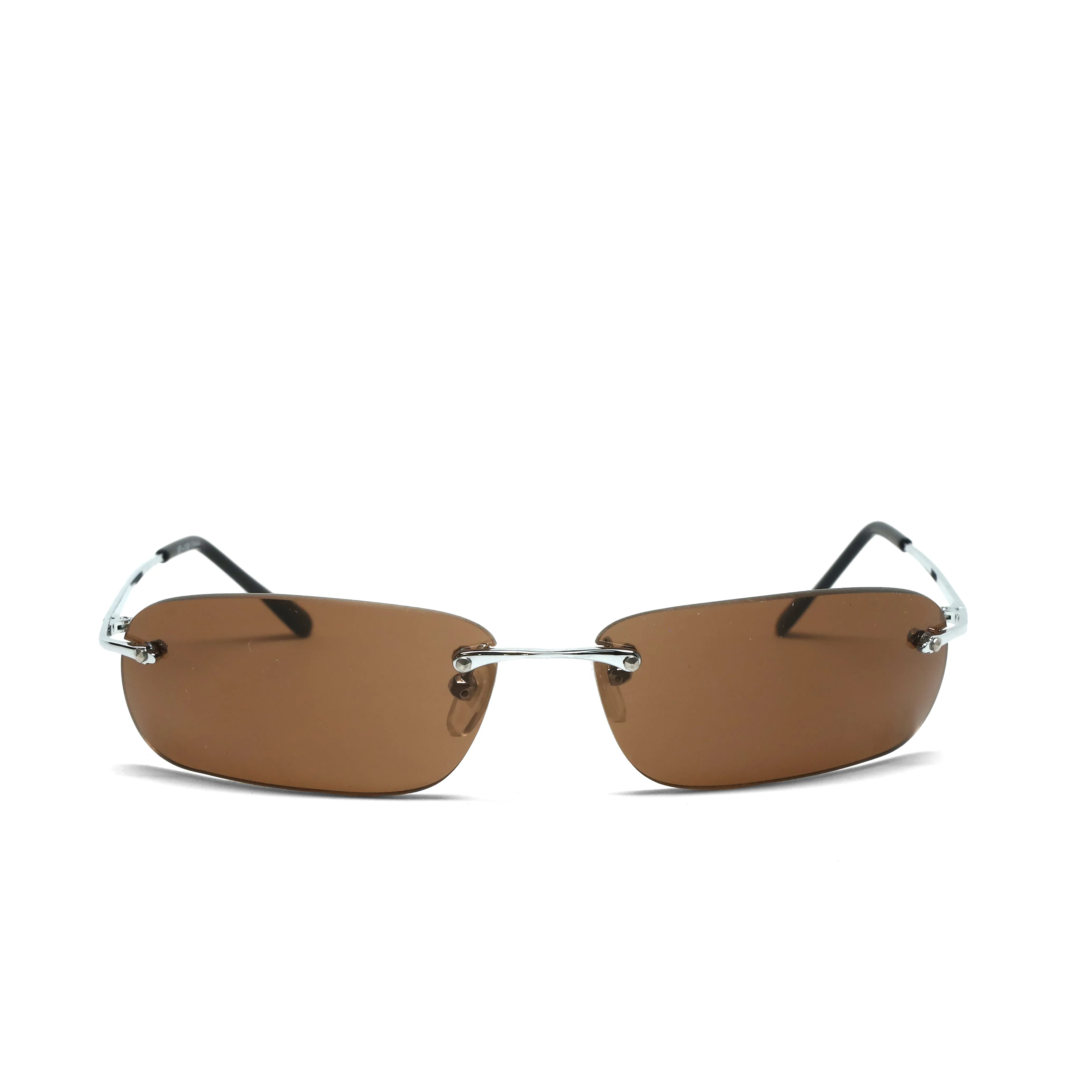 //Style 193// Vintage Late 90s Frameless Design Sunglasses - Brown