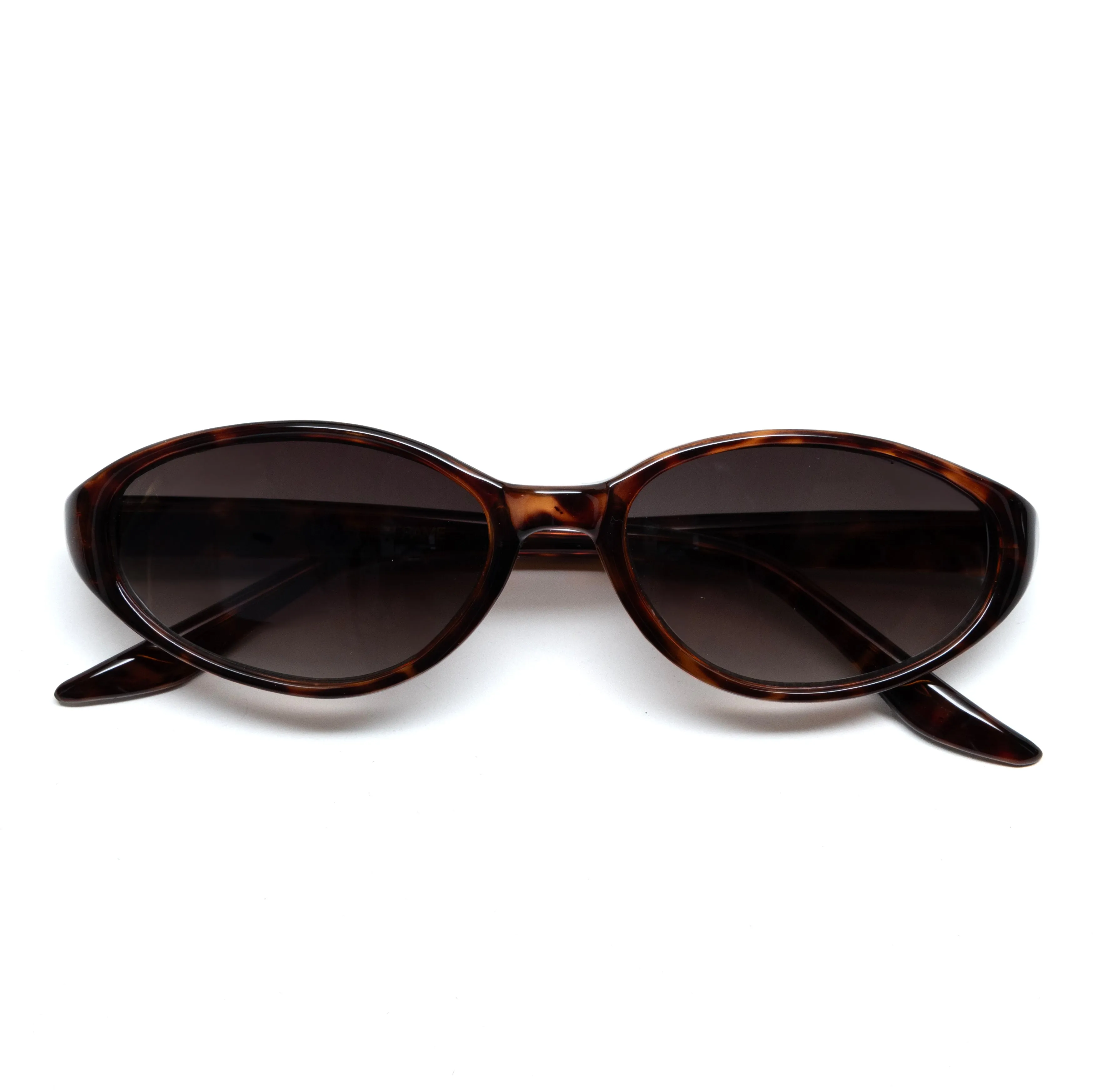 //Style 63// Vintage 1990s Chic Standard Oval Frame Sunglasses - Brown