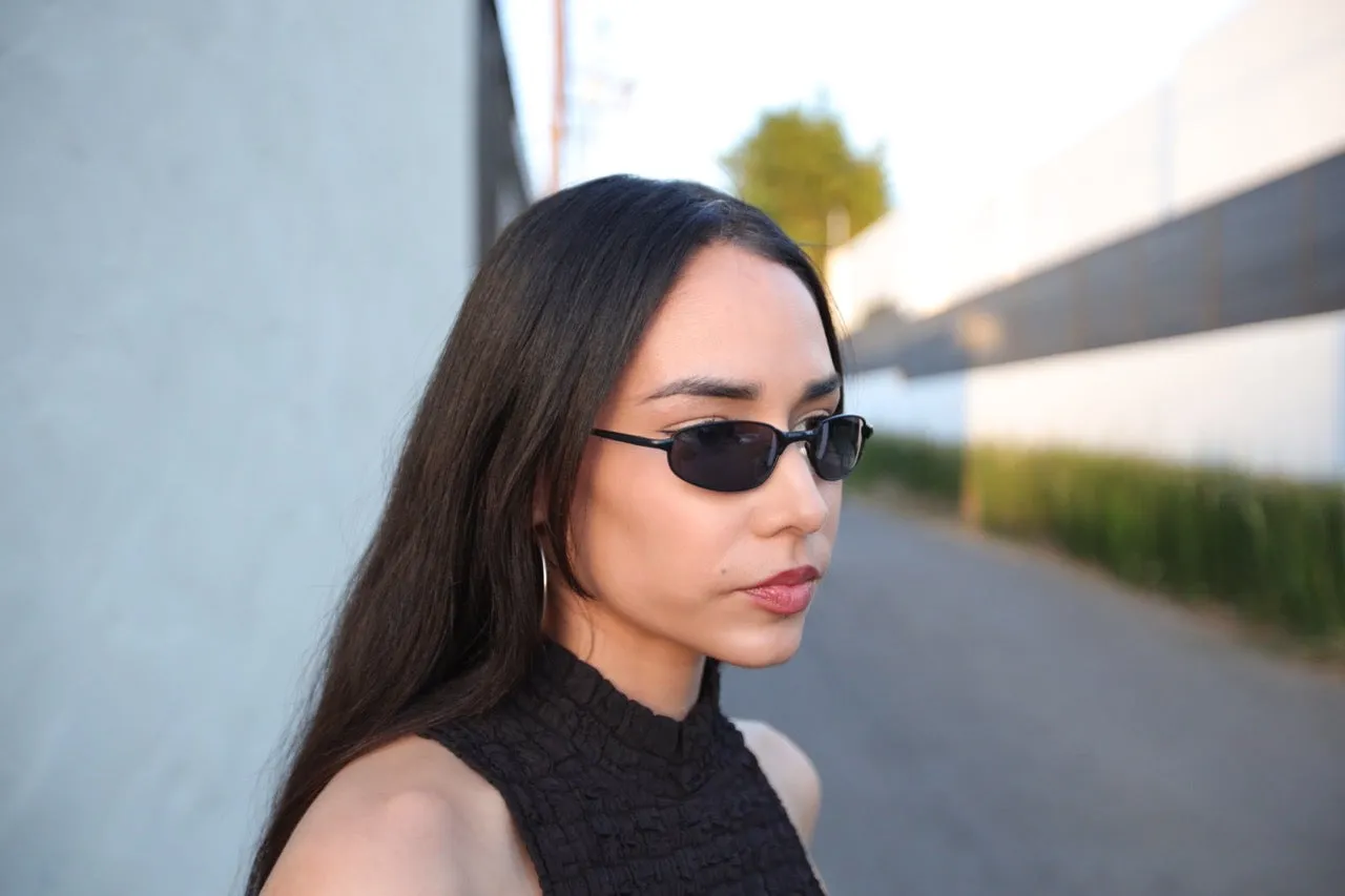 //Style 841// Vintage Small Size 90s Matrix Style Sunglasses - Dark