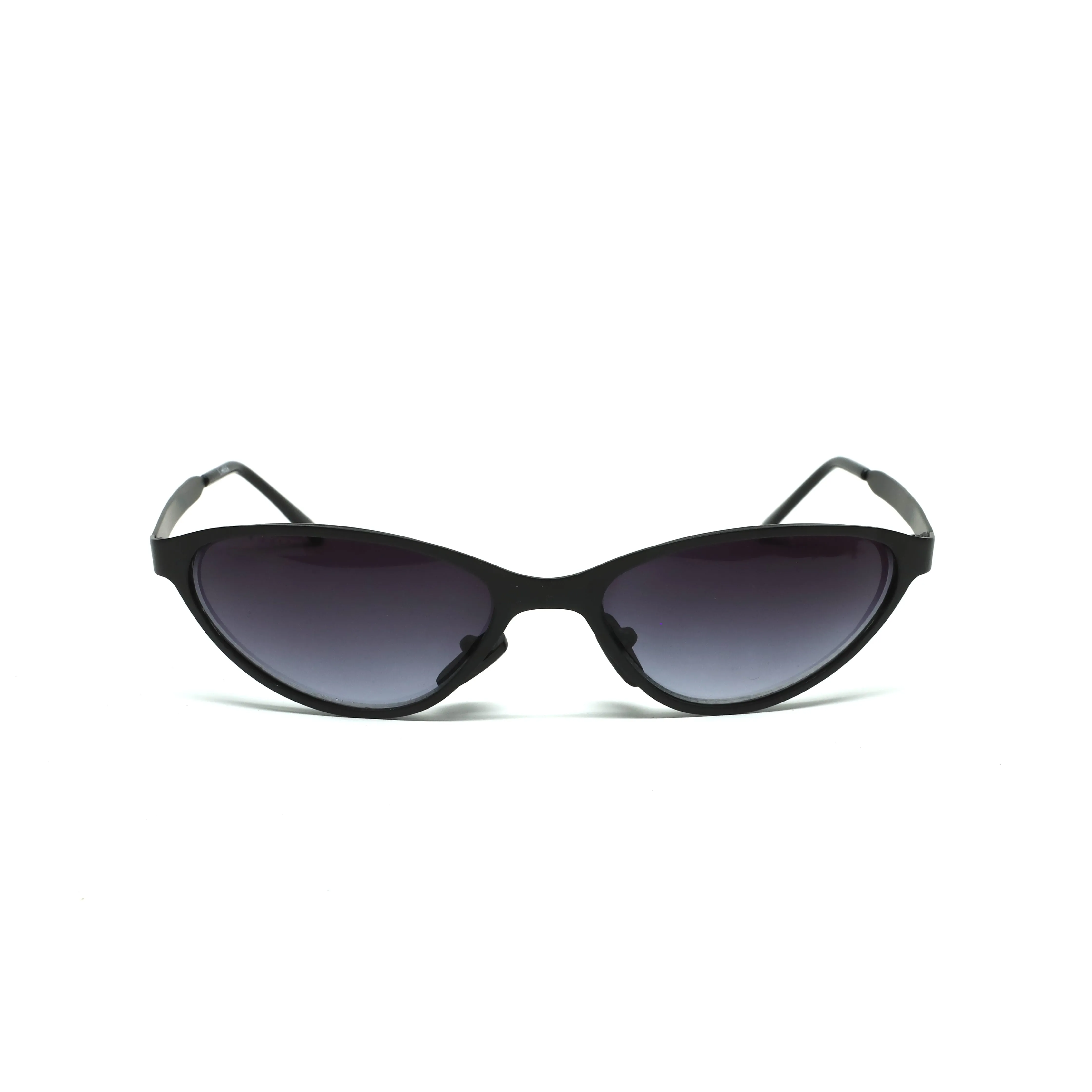 //Style M132// Vintage Geometric Oval Wire Frame Sunglasses - Black