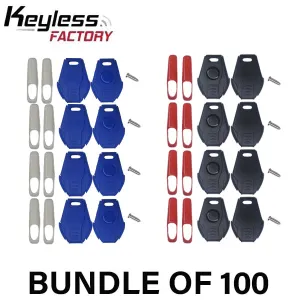 Universal Key Shell for Keydiy & Xhorse Blades - 10 Pack - 5 Red & 5 Blue - (AFTERMARKET) (BUNDLE OF 100)