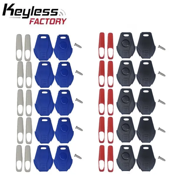 Universal Key Shell for Keydiy & Xhorse Blades - 10 Pack - 5 Red & 5 Blue - (AFTERMARKET) (BUNDLE OF 100)