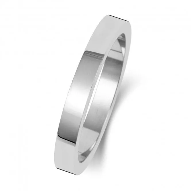 Wedding Band 18K Flat Flat 2.5 mm-1.4 Wedding  Ring WQ172WM/I