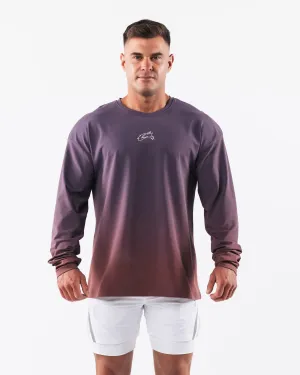 Wolf Head LS Tee - Dusty Rose Gradient