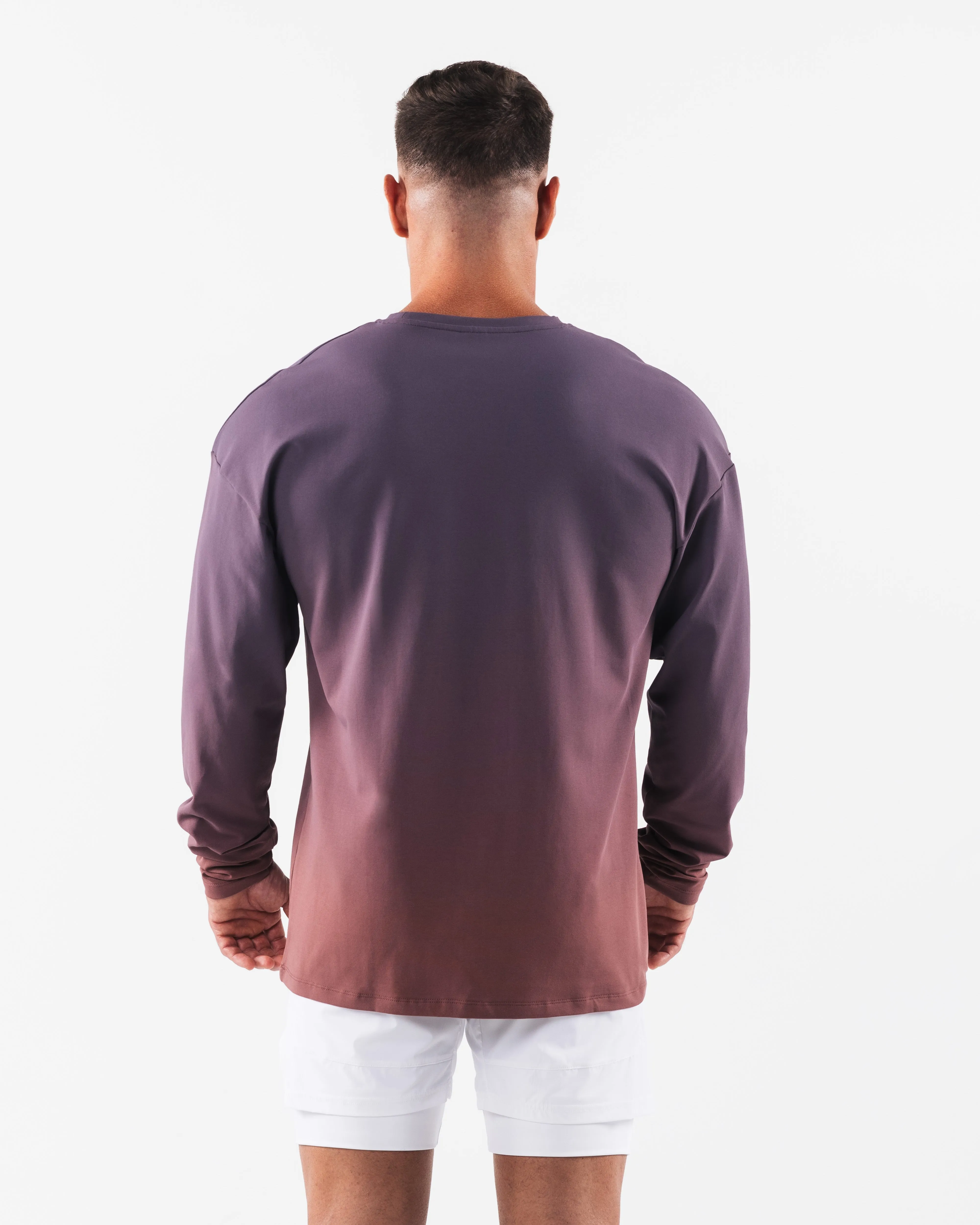 Wolf Head LS Tee - Dusty Rose Gradient