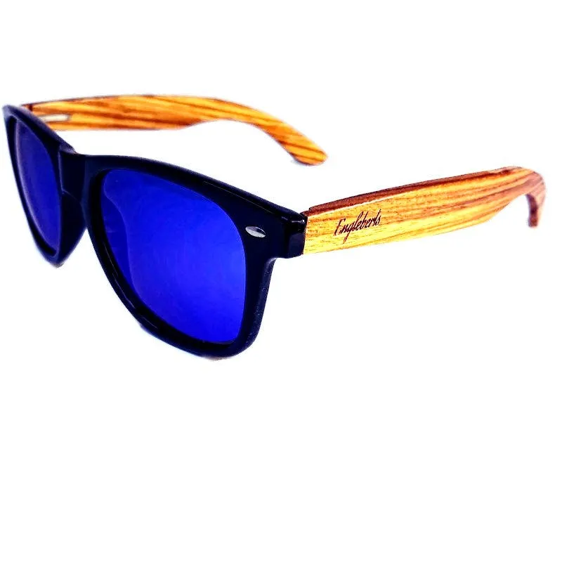 Zebrawood Blue Polarized Sunglasses with Case